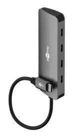 GOOBAY USB hub 76565, 4x θυρών, USB 3.2, 10Gbps, USB-C σύνδεση, γκρι - 4040849765650
