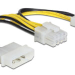 DELOCK καλώδιο 2x 4pin molex σε 8pin EPS 83410, 0.15m - 4043619834105