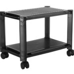 BRATECK ραφιέρα δαπέδου AMS-4L με ροδάκια, 2 ράφια, 50x33x37cm, έως 10kg, μαύρη - 5210131133859
