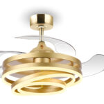 BRUNO ανεμιστήρας οροφής με LED φως BRN-0225, AC 122W, 42", Φ107x47εκ, χρυσός - 5210131129227