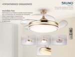 BRUNO ανεμιστήρας οροφής με LED φως BRN-0226, AC 82W, 42", Φ107x47εκ, χρυσός - 5210131129265 - Image 2