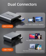 CABLETIME card reader CT-ACCD3-AG για SD & micro SD, USB 3.0, 5Gbps, γκρι - 5210131130605 - Image 2