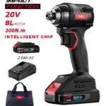 DELI παλμικό κατσαβίδι μπαταρίας DE-QZ20-1D2, Brushless, 20V, 2x 2Ah, 200N.m - 6975631081145