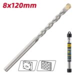 DELI τρυπάνι DH-JGZ080-E1 για τοίχο, 40Cr YG6, 8x120mm, κυλινδρικό - 6977403222466 - Image 2