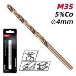 DELI τρυπάνι DH-MHZ040-E2 για μέταλλο, M35 HSS 5% κοβαλτίου, DIN 388, 4x75mm, κυλινδρικό - 6977403222770 - Image 2