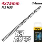 DELI σετ τρυπάνια DL16040G για μέταλλο, M2 HSS, 4x75mm, κυλινδρικό, 10τμχ - 6975495594836 - Image 2