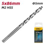 DELI σετ τρυπάνια DL16050G για μέταλλο, M2 HSS, 5x86mm, κυλινδρικό, 10τμχ - 6975495594850 - Image 2