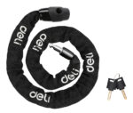 DELI κλειδαριά ποδηλάτου με κλειδί DL508021, Φ4mm, 1m, μαύρη - 6975102949929