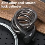 DELI κλειδαριά ποδηλάτου με κλειδί DL508062, Φ12mm, 1m, μαύρη - 6977403224279 - Image 2