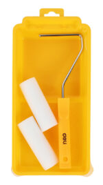 DELI σετ βαφής DL509704, 2x ρολά/λαβή/σκάφη, πολυεστερικός αφρός, 10mm, 100mm, 4τμχ - 6975495595697