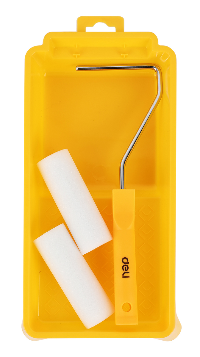 DL509704 DELI σετ βαφής DL509704, 2x ρολά/λαβή/σκάφη, πολυεστερικός αφρός, 10mm, 100mm, 4τμχ - 6975495595697 - Image 1