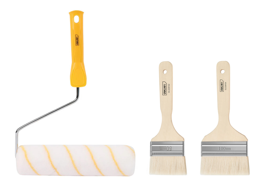 DL528003 DELI σετ βαφής DL528003, ρολό με λαβή/2x πινέλα, 230mm, 50/100mm, 3τμχ - 6975102942913 - Image 1