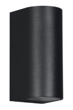 POWERTECH φωτιστικό τοίχου HLL-0188 για 2x GU10 λάμπες, μεταλλικό, IP65, μαύρο - 5210131134474