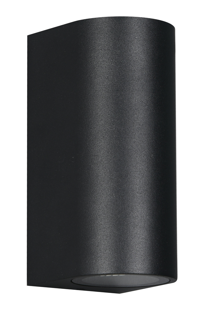 HLL-0188 POWERTECH φωτιστικό τοίχου HLL-0188 για 2x GU10 λάμπες, μεταλλικό, IP65, μαύρο - 5210131134474 - Image 1