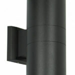 POWERTECH φωτιστικό τοίχου HLL-0190 για 2x GU10 λάμπες, μεταλλικό, IP65, μαύρο - 5210131134498