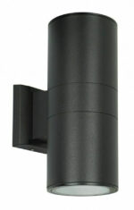 POWERTECH φωτιστικό τοίχου HLL-0190 για 2x GU10 λάμπες, μεταλλικό, IP65, μαύρο - 5210131134498