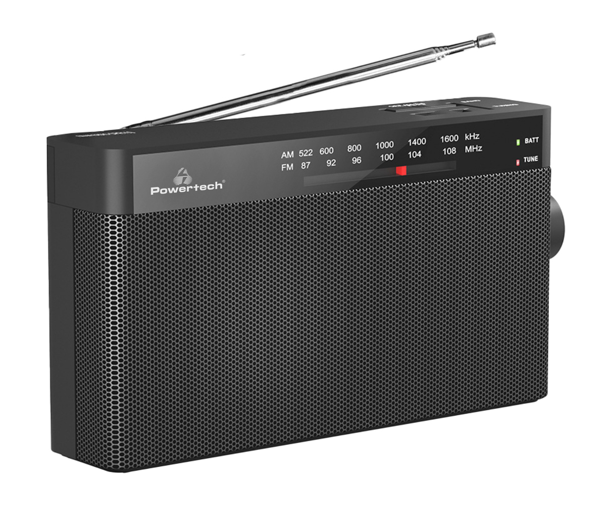 PT-1244 POWERTECH φορητό ραδιόφωνο PT-1244 με πτυσσόμενη κεραία, μαύρο - 5210131089187 - Image 1