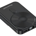POWERTECH power bank με οθόνη PT-1416, 10000mah, magnetic wireless, 22.5W, μαύρο - 5210131129036