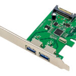 POWERTECH κάρτα επέκτασης PCIe x4 σε 2x USB ST619, 10Gbps, ASM1142 - 5210131136041