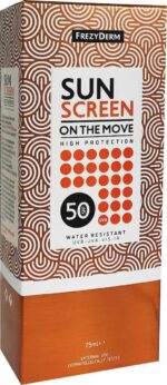 Frezyderm Sun Screen on the Move Αδιάβροχη Αντηλιακή Λοσιόν Προσώπου SPF50 σε Spray 75ml