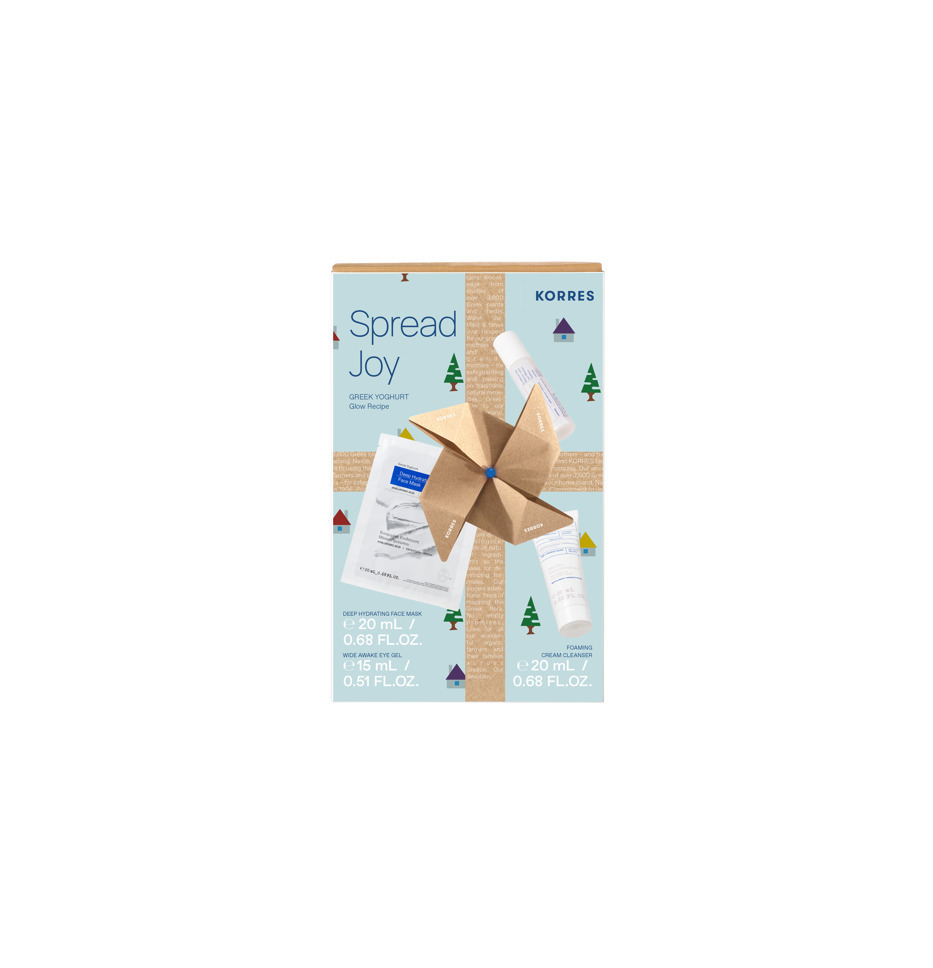 korres_greek_yoghurt_set_peripoiisis ΚΟΡΡΕΣ Korres Σετ Spread Joy Greek Yoghurt Glow Recipe με Αφρώδη Κρέμα Καθαρισμού 20mL, Ενυδατικό Gel Ματιών κατά των Μαύρων Κύκλων 15mL & Μάσκα Προσώπου 20mL - Image 1