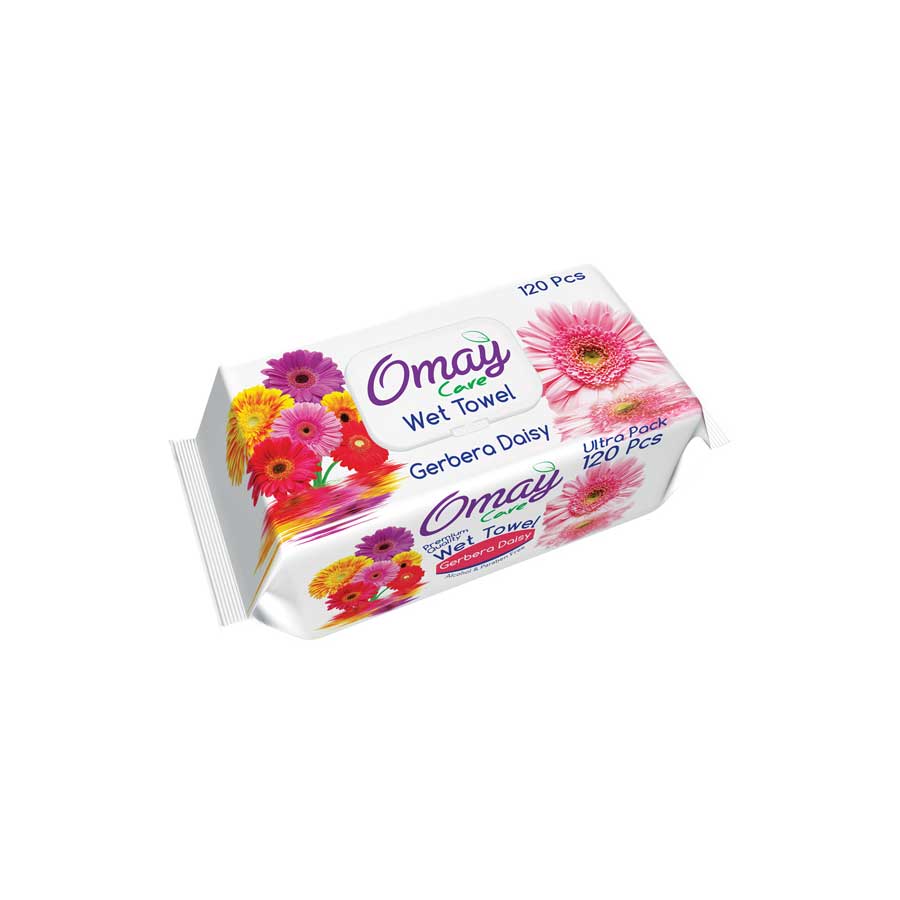 omay-care-gerbera-daisy Omay Care Baby Wet Wipes Gerbera Daisy Μωρομάντηλα 120 Τεμάχια - Image 1