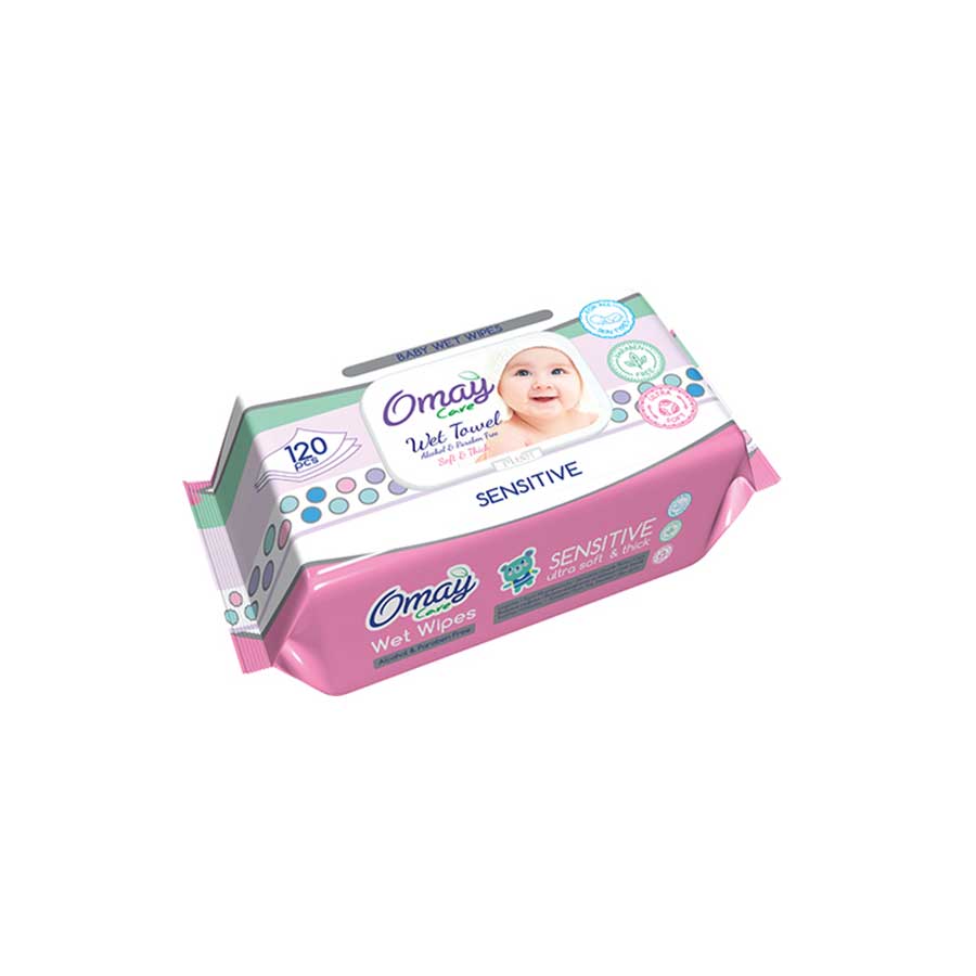 omay-care-sensitive Omay Care Baby Wet Wipes Sensitive Μωρομάντηλα 120 Τεμάχια - Image 1