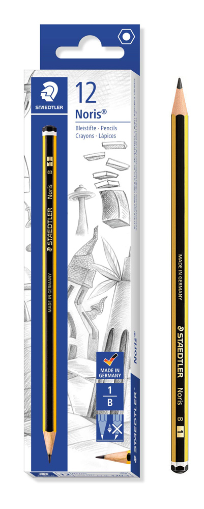 120-1 STAEDTLER ξύλινο μολύβι Noris 120-1, εξάγωνο, B1, 12τμχ - 4007817105030 - Image 1