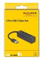 DELOCK USB hub 64350, 4x θυρών, USB 3.0, 5Gbps, USB σύνδεση, μαύρος - 4043619643509 - Image 2
