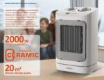 BRUNO κεραμικό αερόθερμο BRN-0255, 2000W, με θερμοστάτη/ανεμιστήρα/αυτόματη περιστροφή, λευκό - 5210131140987 - Image 2