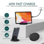 POWERTECH all in one κιτ φόρτισης με καλώδιο & αντάπτορες CAB-U161, 60W, 30cm, μαύρο - 5210131133095 - Image 2