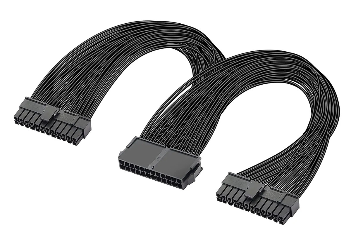 CAB-W052 POWERTECH καλώδιο μητρικής 24pin σε 2x 24pin CAB-W052, 0.25m - 5210131138908 - Image 1