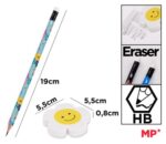 MP σετ ξύλινα μολύβια & γόμα Flowers PE356-02, εξάγωνα, HB, 5τμχ - 8435250938995 - Image 2