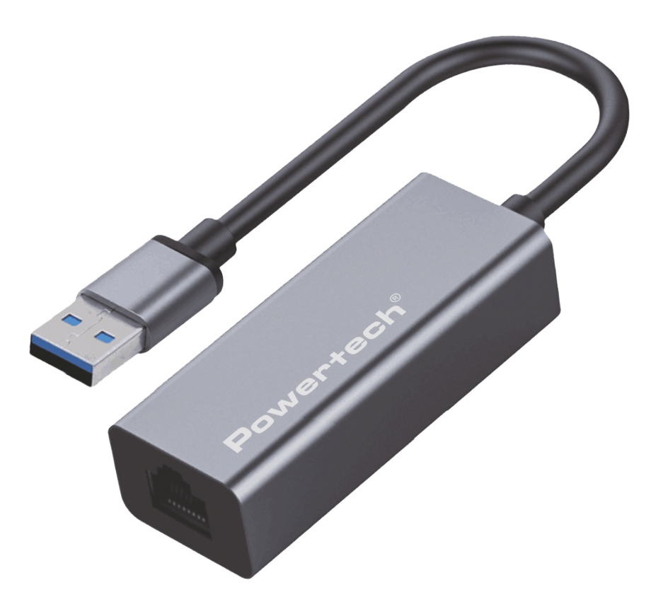 PT-1454 POWERTECH αντάπτορας δικτύου PT-1454, USB, 1000Mbps Ethernet, γκρι - 5210131133231 - Image 1