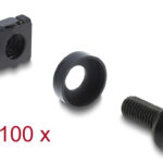 DELOCK σετ βίδες με παξιμάδια 42434 για rack, M6/16mm, μαύρο, 100τμχ - 4043619424344