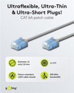 GOOBAY καλώδιο δικτύου 74228, CAT 6A U/UTP, ultra slim, copper, 500MHz, 15m, γκρι - 4040849742286 - Image 2
