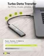 GOOBAY USB hub 76563, 4x θυρών, USB 3.2, 5Gbps, USB-C σύνδεση, γκρι - 4040849765636 - Image 2