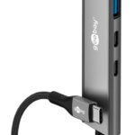 GOOBAY USB hub 76563, 4x θυρών, USB 3.2, 5Gbps, USB-C σύνδεση, γκρι - 4040849765636