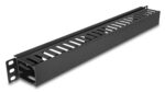 DELOCK cable management 81555 για rack 19"/1U, πλαστικό/μεταλλικό, μαύρο - 4043619815555