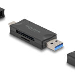 DELOCK card reader 91020 για SD & micro SD, USB/USB-C σύνδεση, 5Gbps, μαύρο - 4043619910205