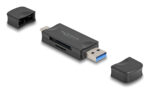 DELOCK card reader 91020 για SD & micro SD, USB/USB-C σύνδεση, 5Gbps, μαύρο - 4043619910205