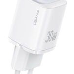 USAMS φορτιστής τοίχου US-CC251, USB-C, 30W, GaN, λευκός - 6958444910543
