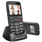 POWERTECH κινητό τηλέφωνο Sentry Eco V2, dual SIM, πλήκτρο SOS, μαύρο - 5210131011478
