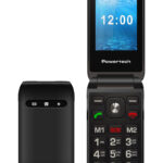 POWERTECH κινητό τηλέφωνο Milly Flip V2, 2.4", dual SIM, πλήκτρο SOS, μαύρο - 5210131090008