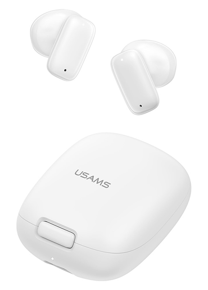 BHUID02 USAMS earphones με θήκη φόρτισης ID25, TWS, Φ13mm, 30/230mAh, λευκά - 6958444910161 - Image 1