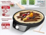 BRUNO κρεπιέρα BRN-0252, 30εκ, 1200W, με ρυθμιζόμενο θερμοστάτη & εξαρτήματα, μαύρη - 5210131142172 - Image 2