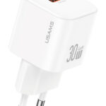 USAMS φορτιστής τοίχου CC263, USB & USB-C, 30W, GaN, λευκός - 6958444993867