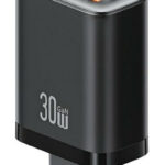 USAMS φορτιστής τοίχου CC296 με καλώδιο, USB & USB-C, 30W, μαύρος - 6958444993256