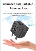 USAMS φορτιστής/αντάπτορας πρίζας CC309, USB & 2x USB-C, universal, 25W, μαύρος - 6958444994130 - Image 2