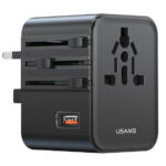 USAMS φορτιστής/αντάπτορας πρίζας CC309, USB & 2x USB-C, universal, 25W, μαύρος - 6958444994130